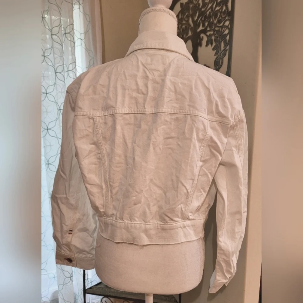 Tommy Hilfiger White Trucker Denim Jean Jacket Women's Size Medium - Picture 5 of 12